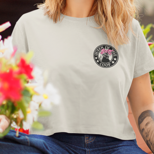 QUEEN OF THE COOP WOMEN'S CROP TEE