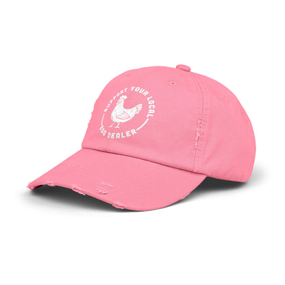 SUPPORT YOUR LOCAL EGG DEALER UNISEX DISTRESSED CAP (DIRECT TO FILM)