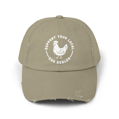 SUPPORT YOUR LOCAL EGG DEALER UNISEX DISTRESSED CAP (DIRECT TO FILM)