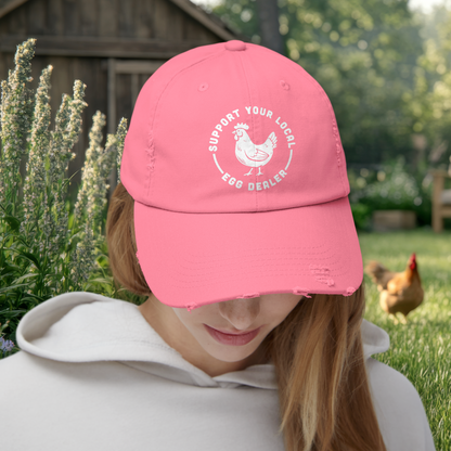 SUPPORT YOUR LOCAL EGG DEALER UNISEX DISTRESSED CAP (DIRECT TO FILM)