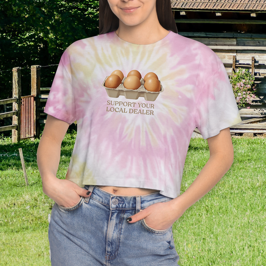SUPPORT YOUR LOCAL DEALER WOMEN'S TIE-DYE CROP TEE