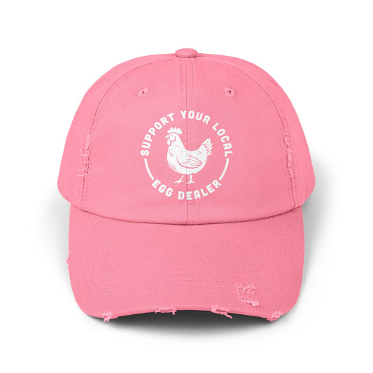 SUPPORT YOUR LOCAL EGG DEALER UNISEX DISTRESSED CAP (DIRECT TO FILM)